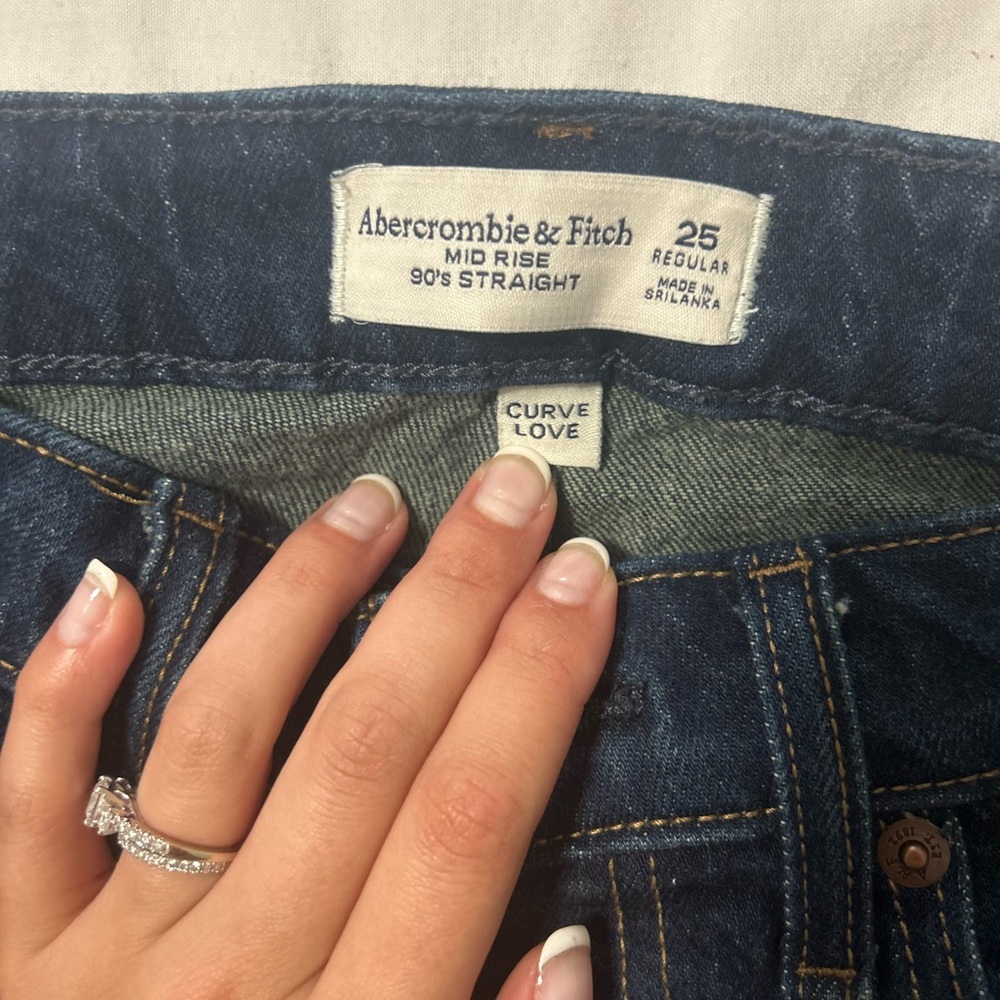 Abercrombie & Fitch Women's Dark Blue Straight Leg Jeans